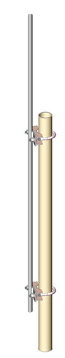 Single finger lightning finnial, suits up to 60mm pole, aluminium – 3.0m